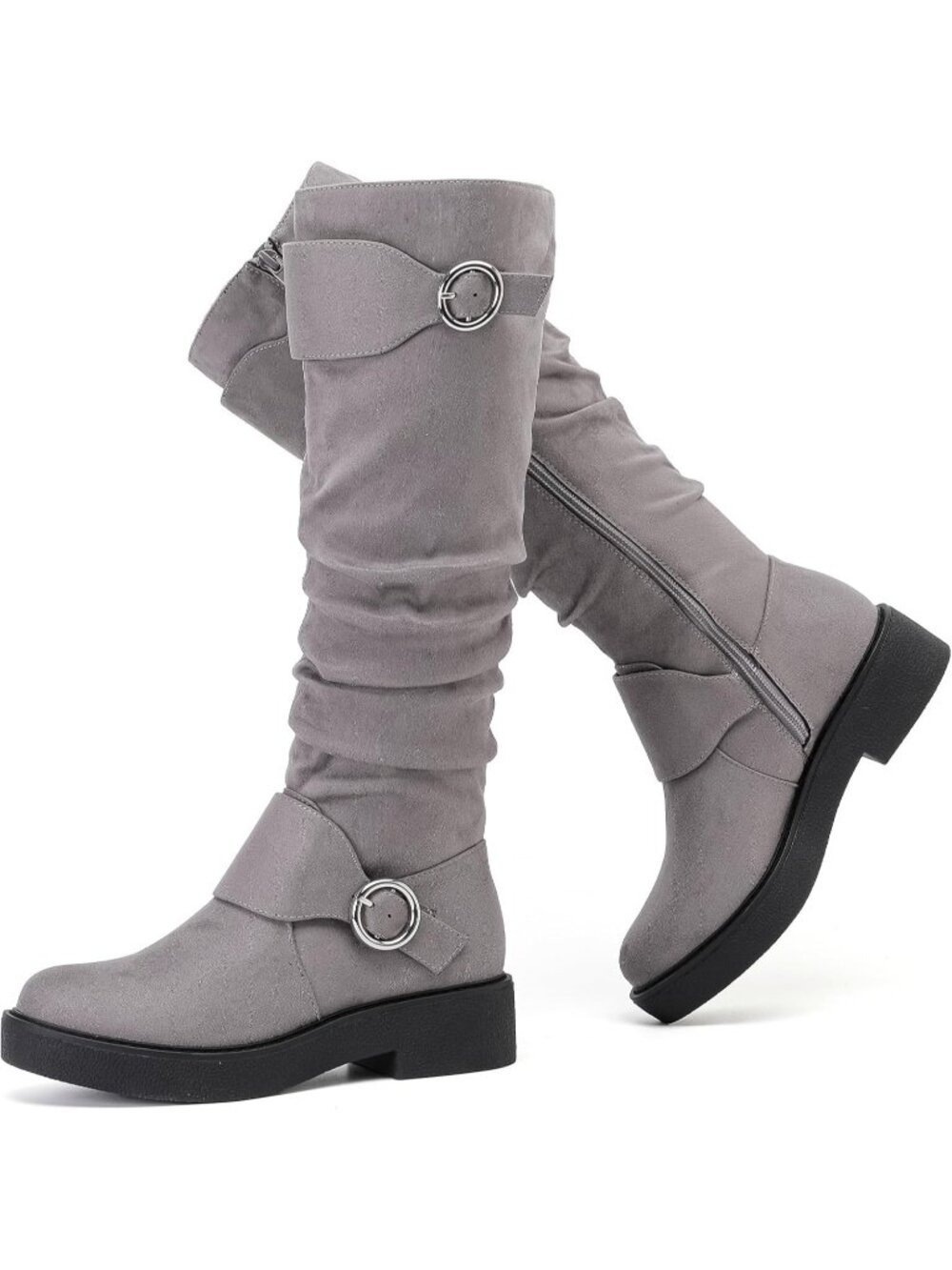 Women's Knee High Boots Fall Grey Mf Fashion Boot Platform Slouchy Versatile